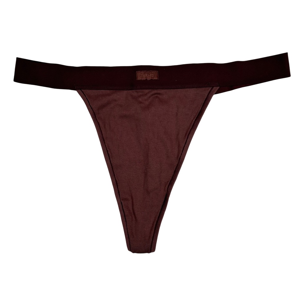 SKIMS Women's Rib Thong Underwear Burgundy‎ Garnet Size 3X NWT STT-0040